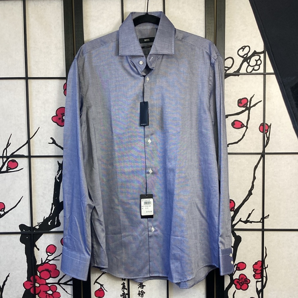 🏇 Boss Hugoboss Men's Blue Dress Shirt